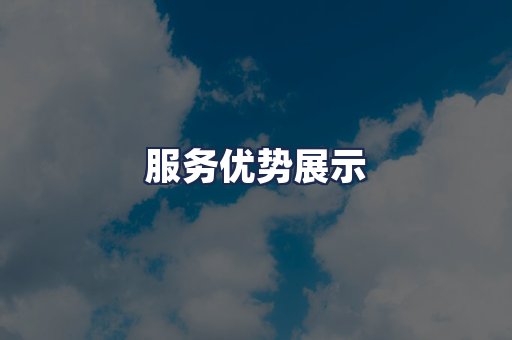 服务优势展示